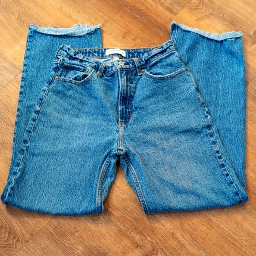 Abercrombie & Fitch Women's Light Blue Straight Leg Jeans